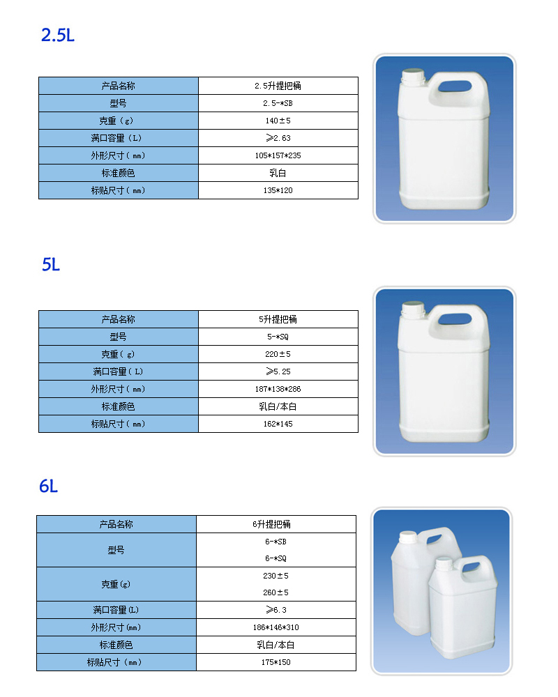 2.5L,5L,6L全系列